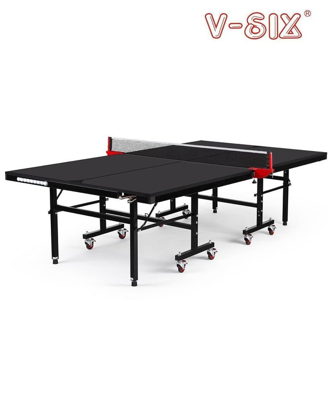 Model Baru Meja Ping Pong Lipat Tunggal, Bahan MDF dengan Balls dan Bats Holder